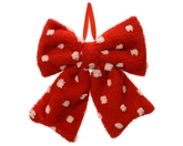 Strik polyester L13b12h6cm rood/wit