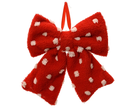 Strik polyester L22b19h10cm rood/wit