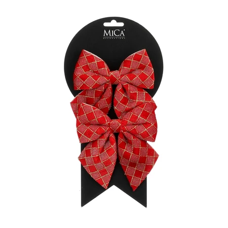 Strik ruit rood 2 stuks - l12xb13cm