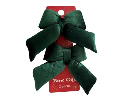 Strikken fluweel - B10xH12cm Groen 2 stuks