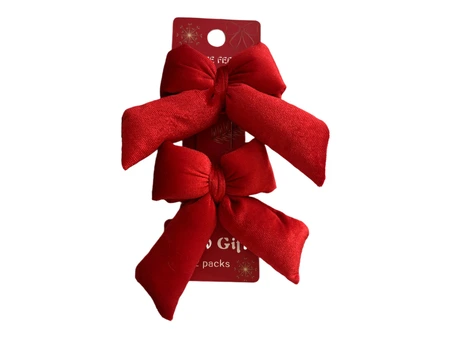 Strikken fluweel - B10xH12cm Rood 2 stuks