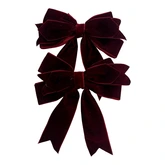 Strikken fluweel - B14xH15cm Bordeaux 2 stuks