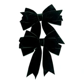 Strikken fluweel - B14xH15cm Groen 2 stuks