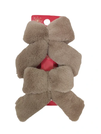Strikken gevoerd bont - B11xH12cm Taupe 2 stuks
