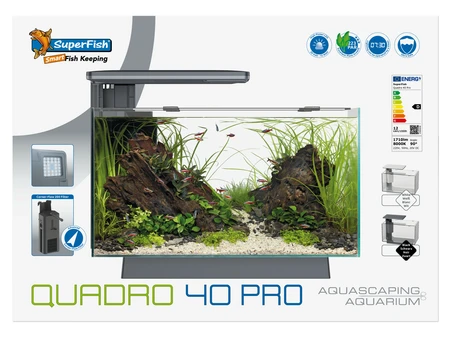 Superfish Aquarium quadro 40 pro zwart 1Stuk - afbeelding 1
