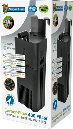 Superfish Aquariumfilter cornerflow 400 zwart 1Stuk - afbeelding 3