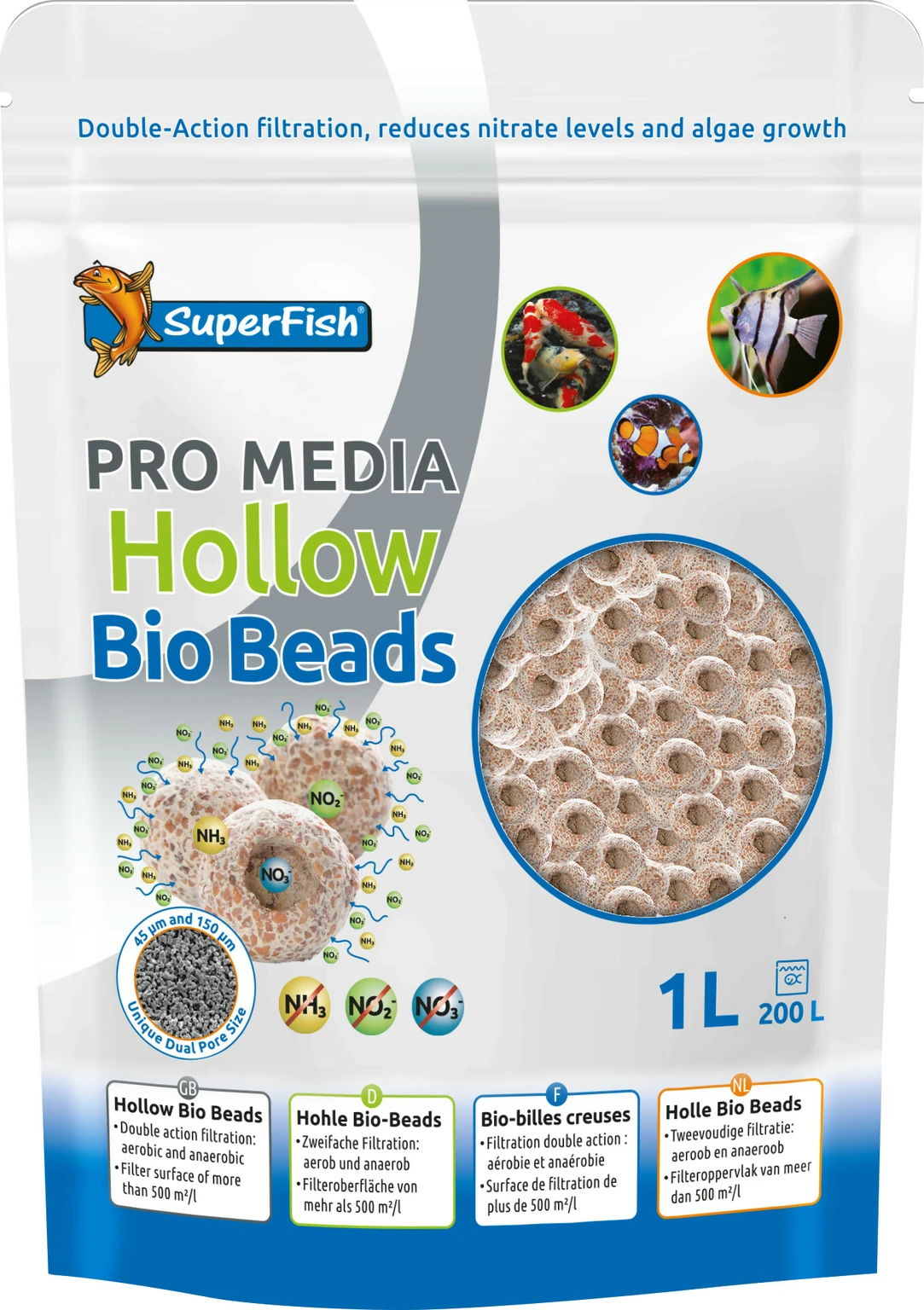 Baff Using Bio Beads Superfish Bacteriekwaliteit pro media bio bead 1000MLT - TuinWereld