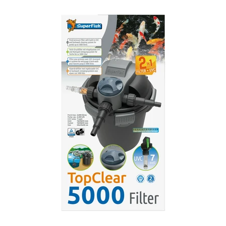 Superfish Drukfilter topclear 5000 uvc-7w 1Stuk - afbeelding 1