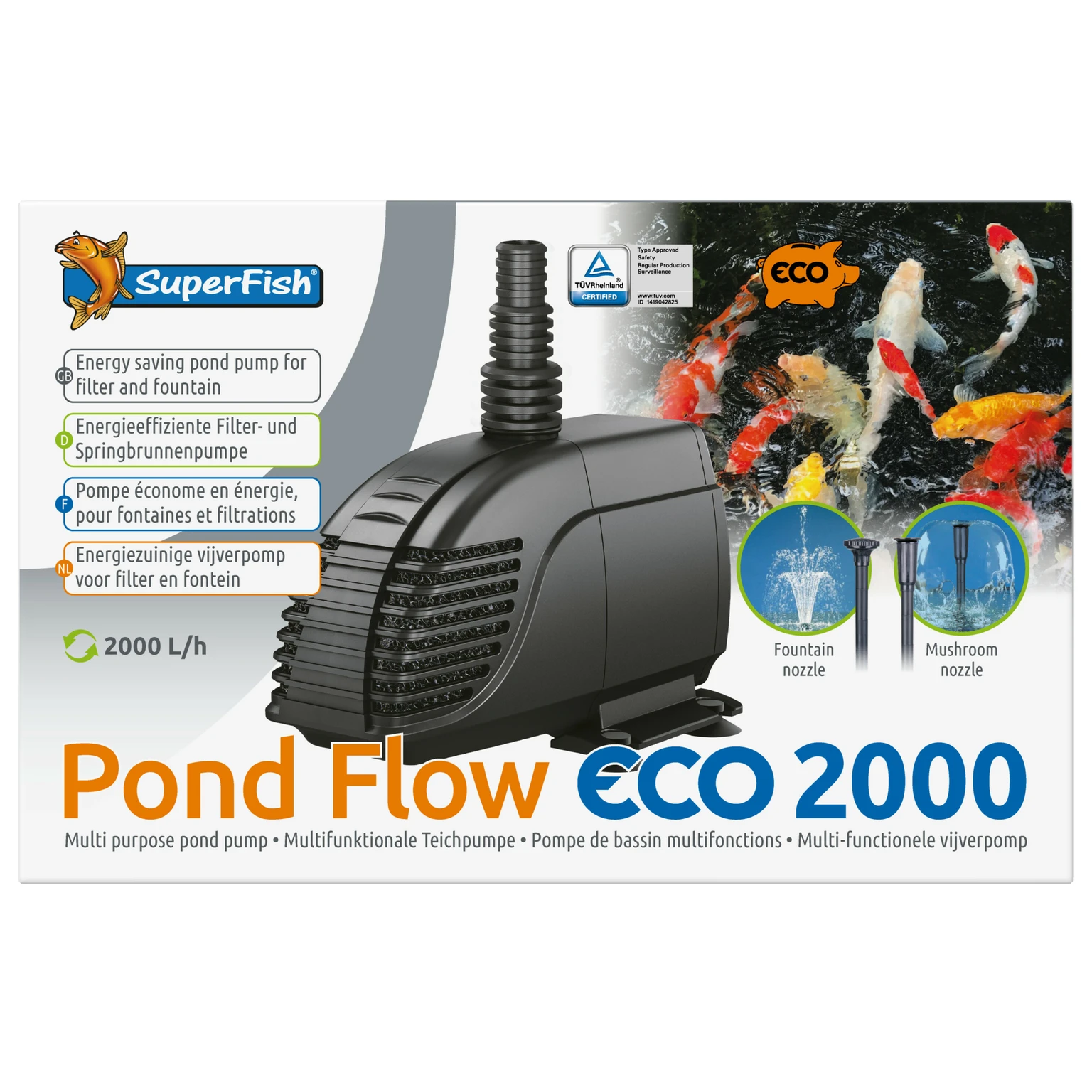 Superfish Vijverpomp pond flow eco 2000 1Stuk - TuinWereld