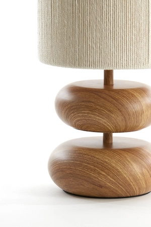 Light & Living Table lamp Ø22x50,5 cm DANIALO wood print natural+rope cream - afbeelding 3
