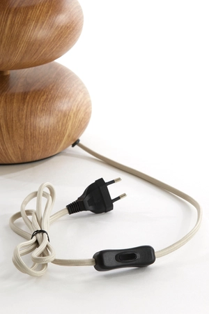 Light & Living Table lamp Ø22x50,5 cm DANIALO wood print natural+rope cream - afbeelding 4