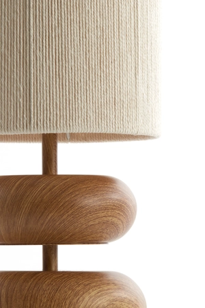 Light & Living Table lamp Ø22x50,5 cm DANIALO wood print natural+rope cream - afbeelding 5