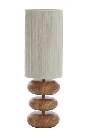 Light & Living Table lamp Ø22x67,5 cm DANIALO wood print natural+rope cream - afbeelding 1