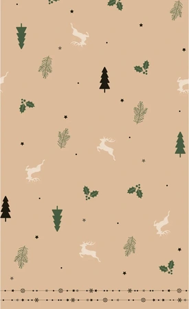 Duni tafelkleed Natural Yuletide crème / groen 220 x 138 cm