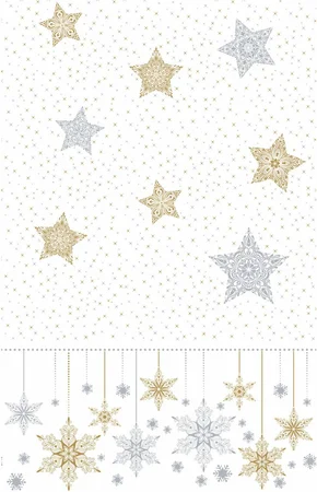 Duni tafelkleed Snowstars wit 138 x 220 cm