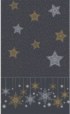 Duni tafelkleed Snowstars Black zwart 138 x 220 cm