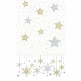 Duni tafelkleed Snowstars wit 138 x 280 cm