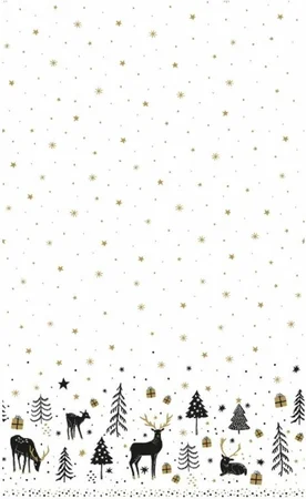 Duni tafelkleed Magic Winter wit 138 x 220 cm