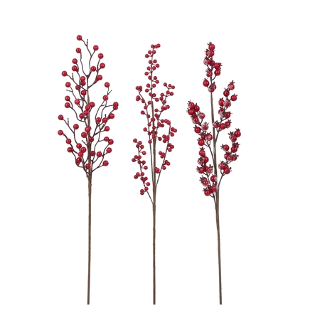 Tak bessen rood frosted 3 assorti - l67xb15xh4cm