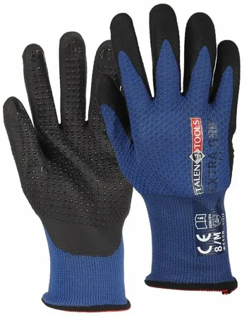 Talen Tools werkhandschoenen extra grip gerecycled donkerblauw maat S