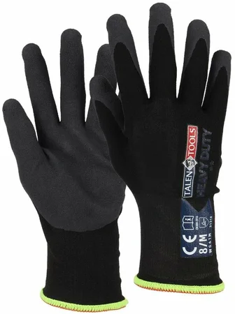 Talen Tools werkhandschoenen schuurbestendig Heavy Duty gerecycled zwart maat XL