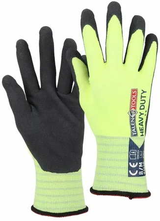 Talen Tools werkhandschoenen schuurbestendig Heavy Duty gerecycled fluorgeel maat M