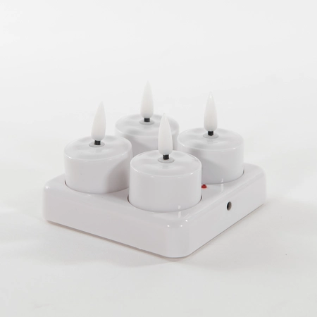 Theelicht 3d lont 5x3.8cm wit 4s