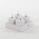 Theelicht 3d lont 5x3.8cm wit 4s