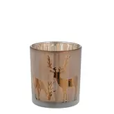 Theelicht houder hert bruin - h8xd7cm