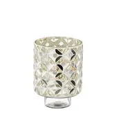 Theelicht houder mozaiek goud - h11xd8cm