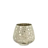 Theelicht houder zilver - h9xd9cm