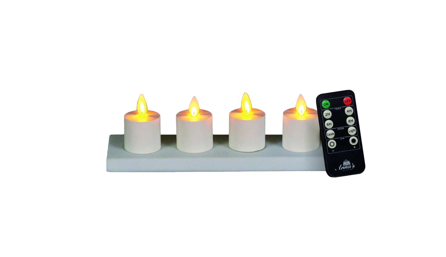 Theelicht oplaadbaar 6x3.8cm wit s4 - TuinWereld