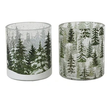 Theelichthouder glas d9h10cm a2