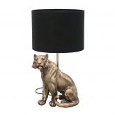 Tijger lamp goud met kap H55cm - afbeelding 2