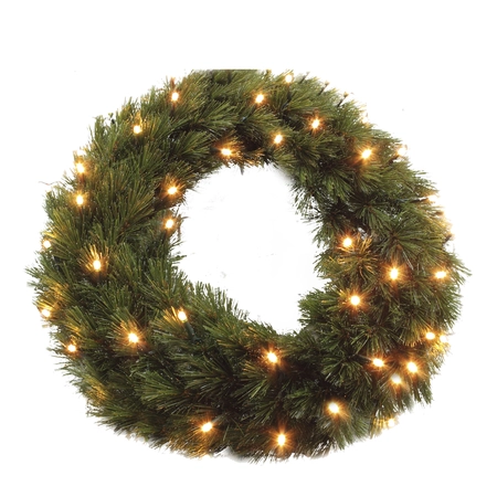 Triumph Tree Forest Frosted Kunstkerstkrans met 72 lampjes - D60cm Groen - afbeelding 1