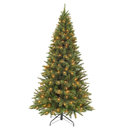 Triumph Tree Kunstkerstboom Forest Frosted slim groen - incl. 304 lampjes - H 230 x D 130 cm - afbeelding 1