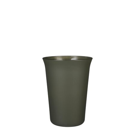 Troj vaas orchidee glas groen mat - h19xd14cm