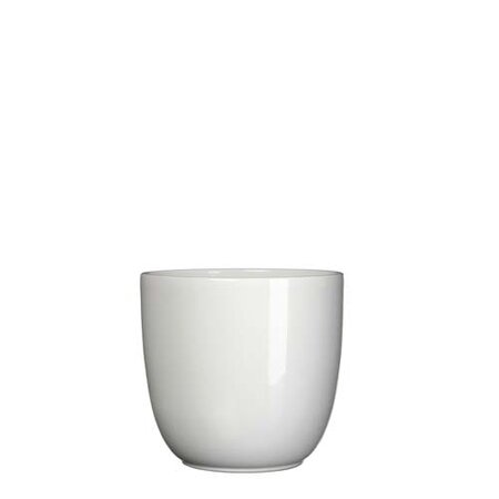 Tusca pot rond wit - h14xd14,5cm