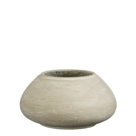 Ares pot rond l.grijs - h15xd28,5cm