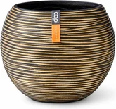 Capi Vaas bol Rib 18x15 zwart goud