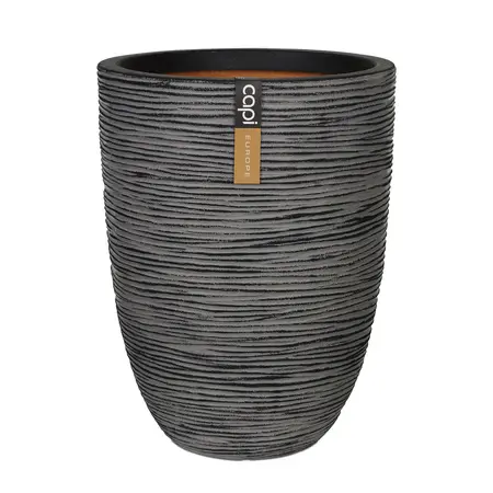 Vaas elegant laag Rib NL 34x46 antraciet