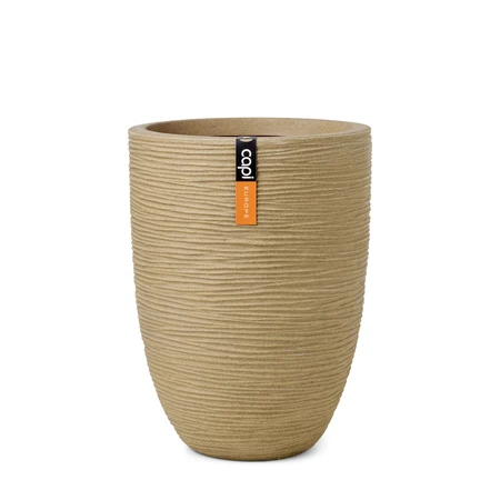 Vaas elegant laag Rib NL 34x46 cm beige