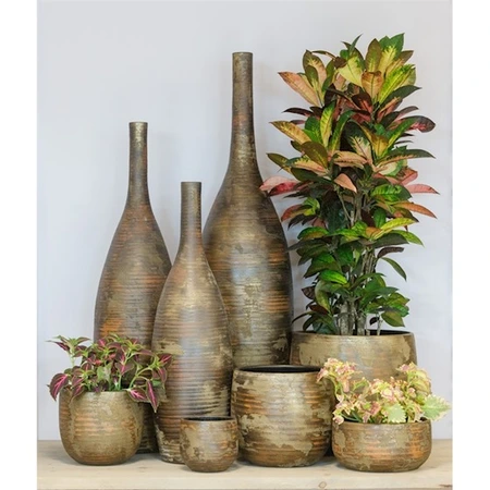 Vaas Funchal d26h40cm goud - afbeelding 2