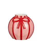 Vaas strik roze - h14xd15cm