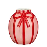 Vaas strik roze - h18,5xd17cm