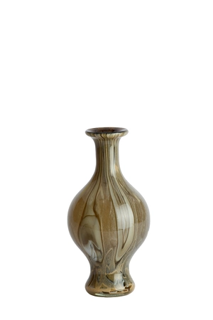Light & Living Vase Ø14,5x29,5 cm JORVEN glass taupe+olive green - afbeelding 1