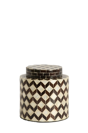 Light & Living Vase deco Ø16x16 cm OLITE bamboo cream+dark brown - afbeelding 1