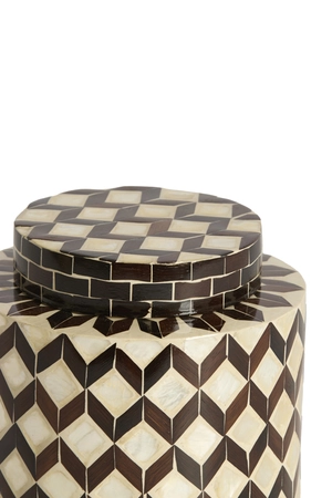 Light & Living Vase deco Ø16x16 cm OLITE bamboo cream+dark brown - afbeelding 2