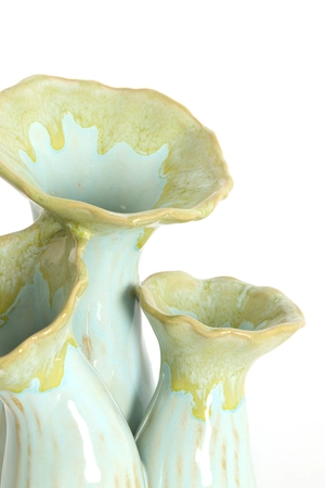 Light & Living Vase deco 18x13x17,5 cm MISURINA ceramics lht green+lht blue - afbeelding 2