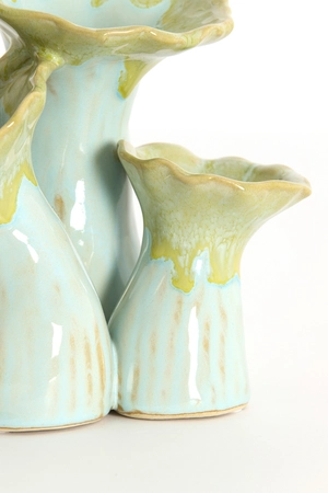 Light & Living Vase deco 18x13x17,5 cm MISURINA ceramics lht green+lht blue - afbeelding 3